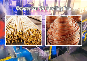 Copper bar continuous casting and rolling production line